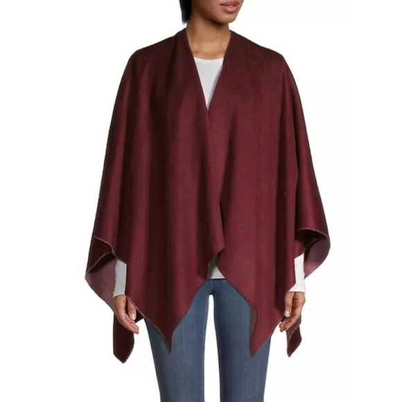 Rag & Bone Reversible Crown Cashmere Poncho Sweater Wine Size NWT - Picture 1 of 12